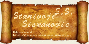 Stanivoje Šišmanović vizit kartica